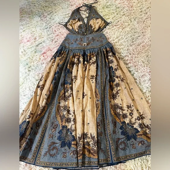 New Zimmermann Ascension Plunge Halter Maxi Dress Size 0 - Picture 8 of 15